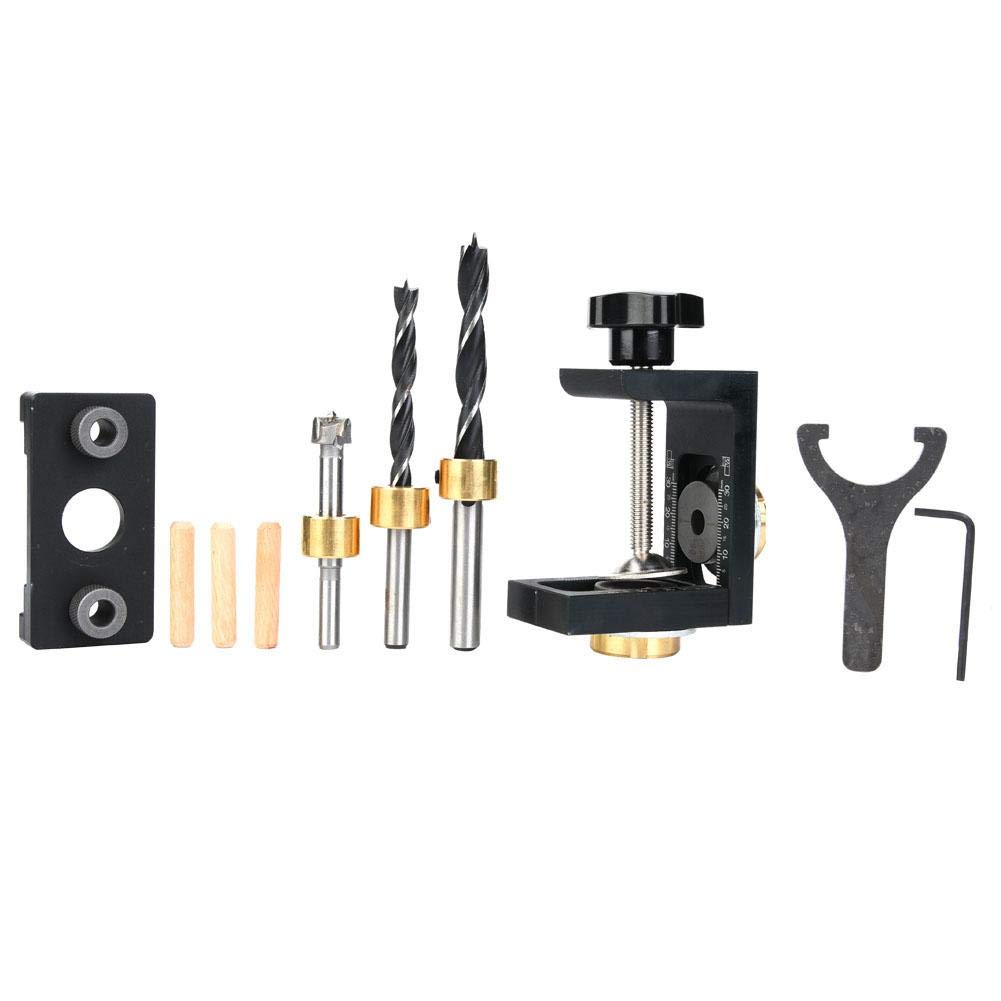 Hole Locator, Anodized Surface DIY Woodworking Positioning Dowel Hole Drilling Guide, 3 in 1 for Woodworking Furniture Factory Punching Enthusiasts(Type B)