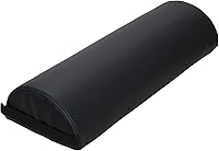 ForPro Premium Jumbo Half-Round Bolster Pillow for Massage Yoga - Oil Stain-Resistant, High-Density Foam, 9x4.5x26 Inch Black
