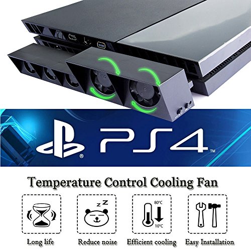 Elecgear TP4-005 Auto Cooling Fan For Ps4, External Usb Cooler Automatic Temperature Sensor Controlled Radiator Heat Exhaust Works With Playstation 4 Cuh-1Xxx thumb #2