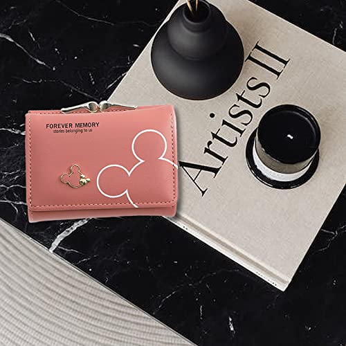 Spldsun Mini Portefeuille, Porte Monnaie en Cuir, Portefeuilles Bande Dessinée, pour Stocker et Protéger Cartes D'identité, Cartes Crédit, l'argent, Photos (Rose) – vue 6