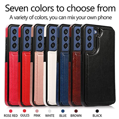 Étui en cuir pour Samsung Galaxy S23 FE finition soignée rose rouge