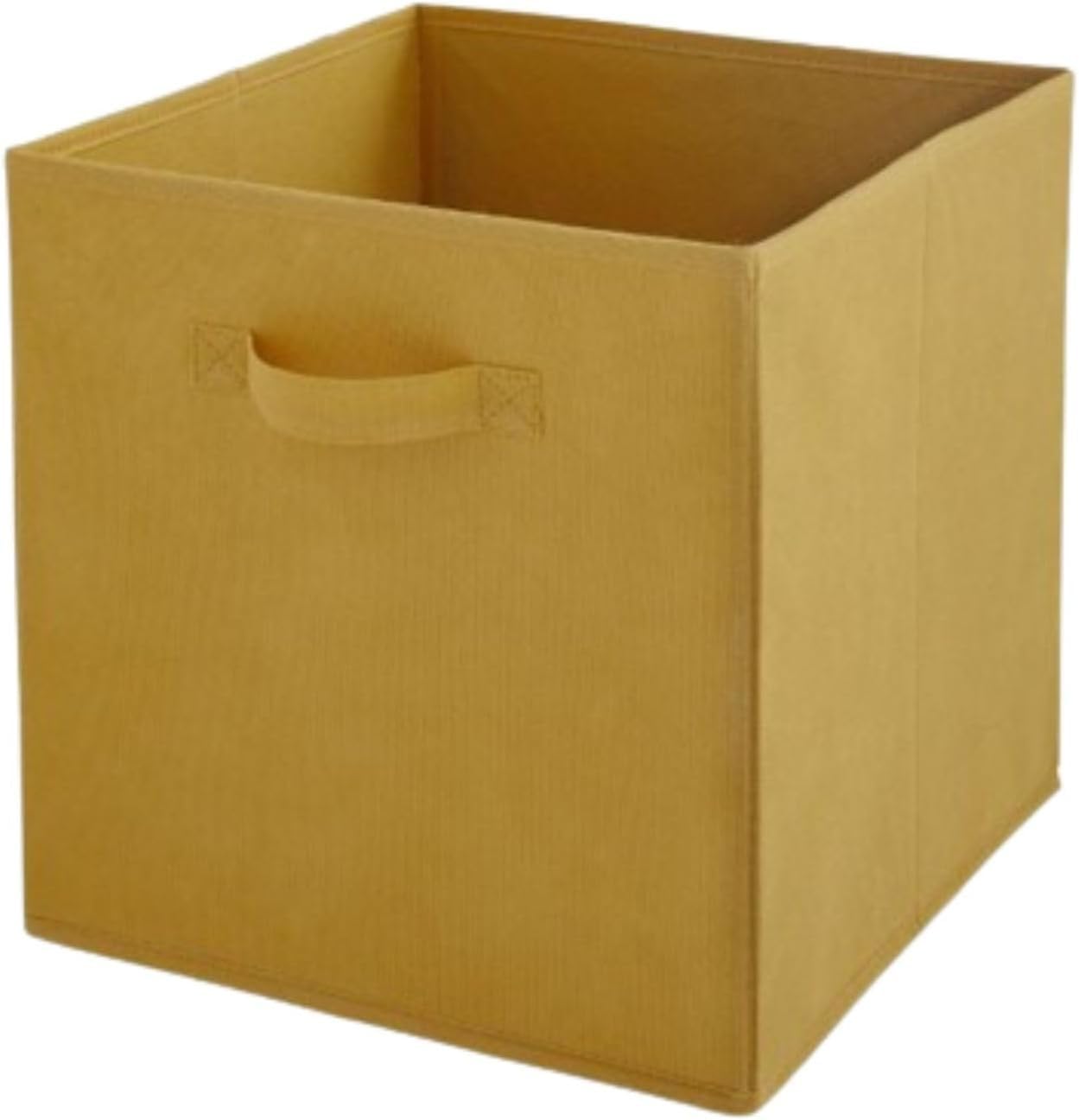 Box and beyond - Set mit 12 Aufbewahrungskörben – 31 x 31 x 31 cm – gelber Stoff – faltbar – mit Griffen – Aufbewahrung, Deko – Schlafzimmer, Wohnzimmer, Büro – moderner Stil