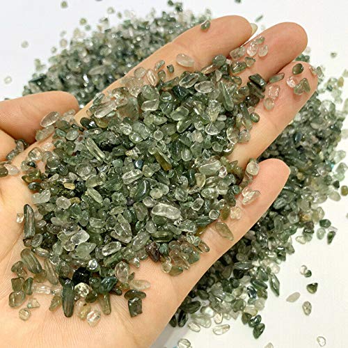 50 g di Quarzo Verde Naturale, Ghiaia rutilata, Cristallo, Adatto for la Decorazione di acquari, Pietra Naturale Raccolta domiciliare
