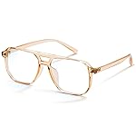 livho Vintage Aviator Blue Light Blocking Glasses, Fashion Oversized Frames with UV Protection Coating, Unisex Design
