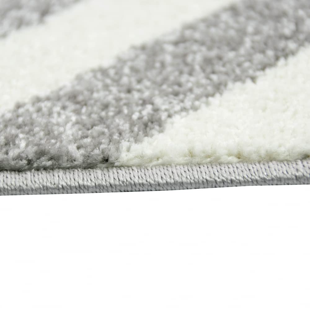 Tapis de salon au design scandinave gris violet crème Größe 120x170 cm