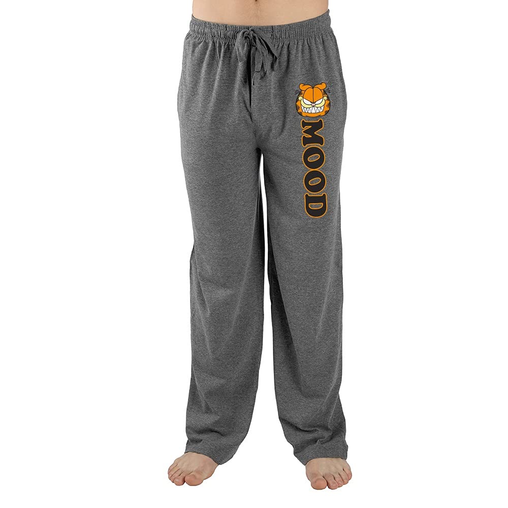 Garfield Classic Cartoon Character Mens Grey Lounge Sleep Pajama Pants