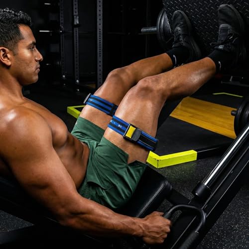 Image of 4Pack PRO Blood Flow Restriction Bands for Arms & Legs - Occlusion Training Bands, Gain Muscle Without Heavy Weight Lifting, Strong Elastic Strap & Quick-Release