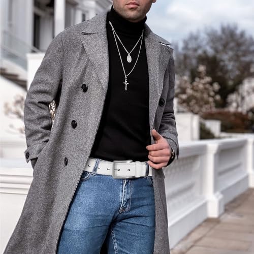 Image of DOOPAI Mens Dress Belt - Genuine Leather Dress Belts For Men,Casual Suit Jeans Belt-Single Prong Buckle black belt