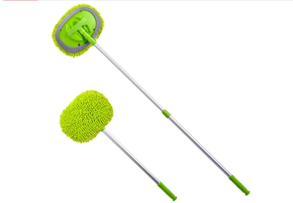 MU Longue canne à linge rétractable vadrouille brosse de nettoyage de voiture vadrouille outil de nettoyage de voiture fournitures de voiture,vert