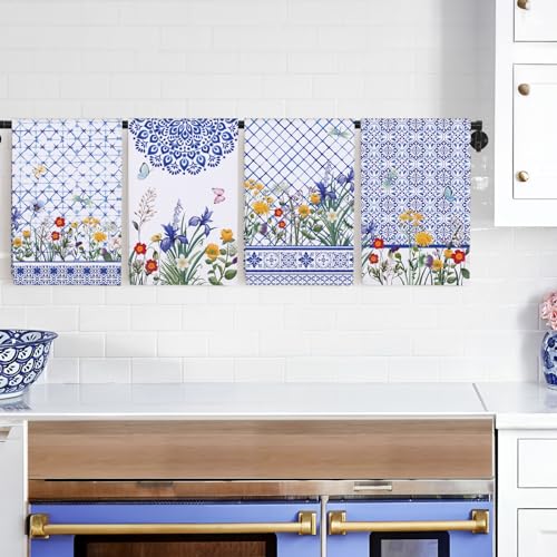 Arquiel Retro Wildflower Kitchen Towel 100% Cotton Quick Dry Dish Towels 48 x 70CM - Image 4