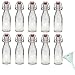 Produktbild Viva Haushaltswaren - 10 x kleine Glasflasche 200 ml mit Bügelverschluss aus Porzellan zum Befüllen, als kleine Likörflasche & Saftflasche verwendbar (inkl. Trichter Ø 7 cm)