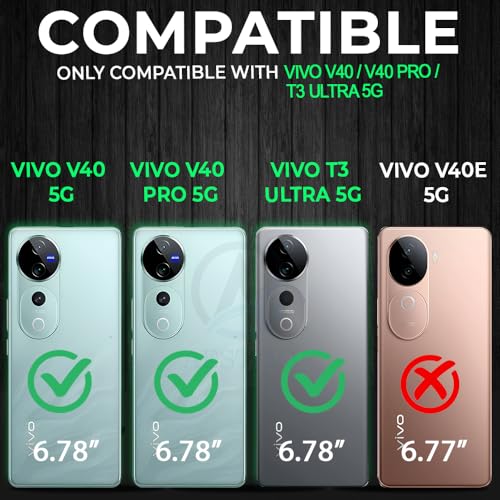 Image of AESTMO Tough Armor Ring Holder & Sliding Camera Cover | 360 Degree Protection Bumper Back Case Cover for Vivo V40 / V40 Pro / T3 Ultra 5G (Black) - Polycarbonate;Thermoplastic Polyurethane