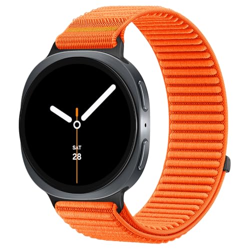 Image of Nylon Loop Straps Compatible with Samsung Galaxy Watch 8 Strap 40mm 44mm, Fabric Sport Bands for Galaxy Watch 8 Classic Band 46mm, No Gap Wristband with Metal Connector