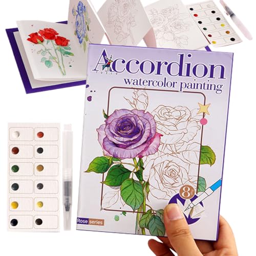 Kit de acuarela, kit de arte de 6.35 x 4.75 pulgadas para niños y niños, suministros de pintura, pintura de colores de agua, juego de pintura para adultos, para principiantes, artistas, adultos