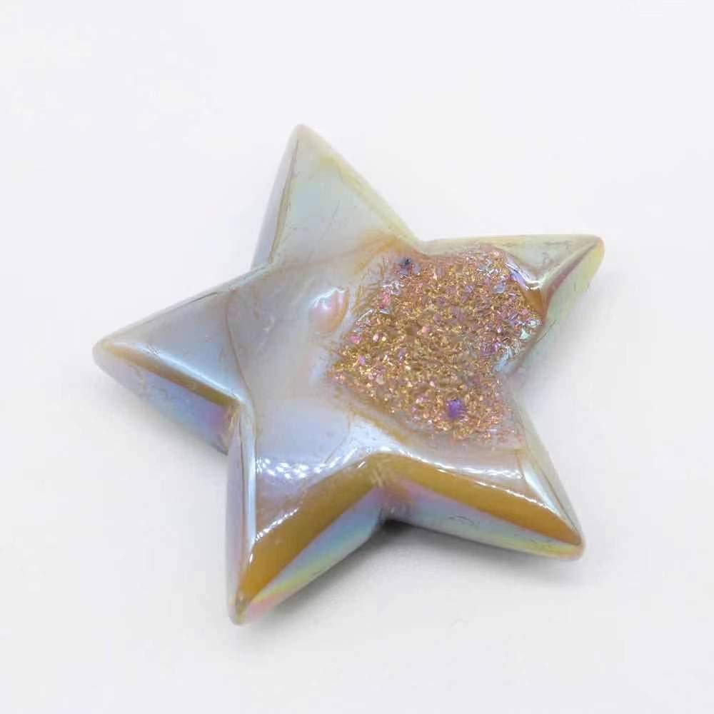 1pc Angel Aura Druzy Agate Geode Star for Regalo Inicio Colecciones