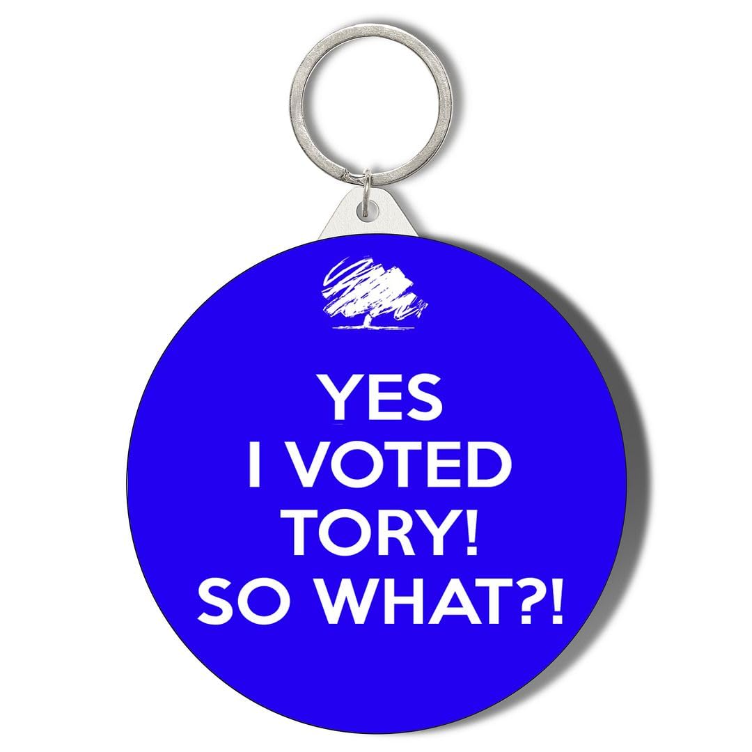 Gift Insanity White Yes I Voted Tory Party So What 45Mm Short Chain Mirror Keyring
