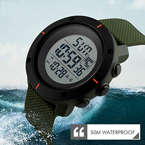 Image of Gosasa Big Face Men Digital Sports Watch Water Resistant Outdoor Easy Read Military Back Light Black Watch