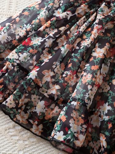Image of Buy & Try by Dharmikaay Georgette Girl's Floral Printed Frock Dress for Girls Short Frock Baby Princess Western Dresses| Stylish Fancy Kids Clothing for Festival, Fashion