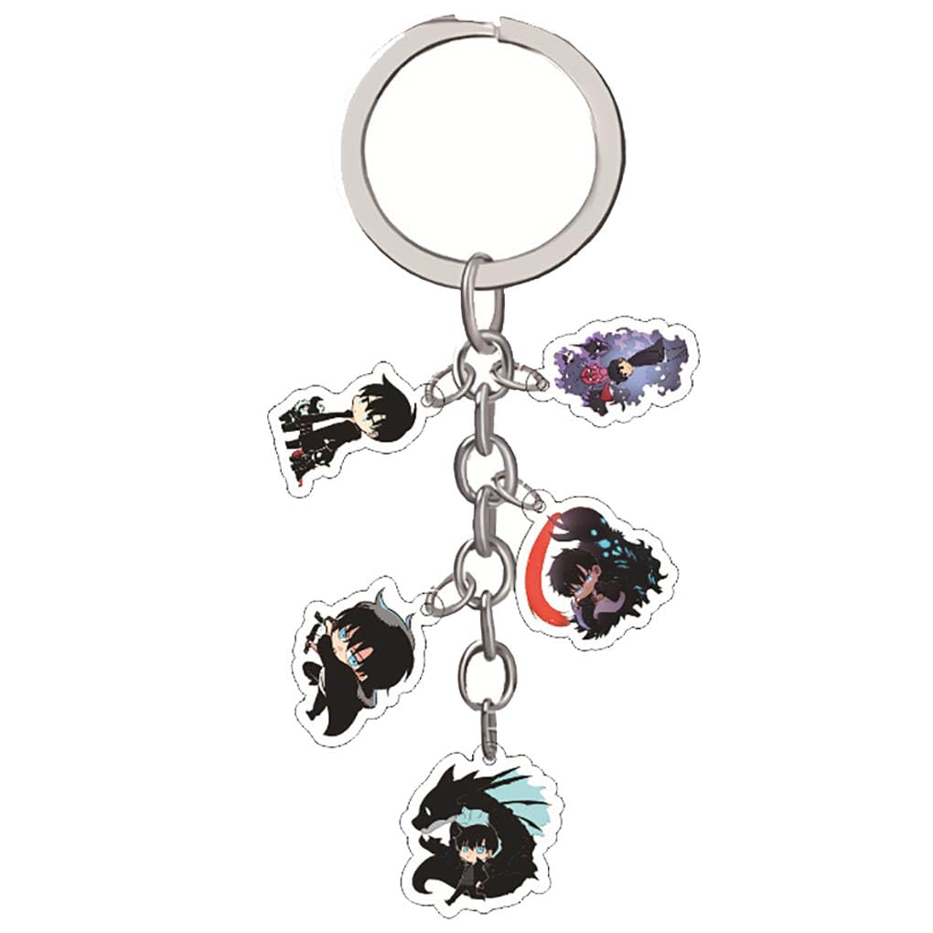 JUSONGKWCP Solo Levelings Keychain with Five Characters Anime Figure Cute Keyring Pendant Solo Levelings Chain Decor Collection, Acryl