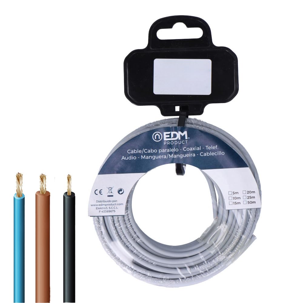 EDM 28424 Flexible Halogen Free Cablet Reel, Grey, 1.5 mm, 25 m, Grey