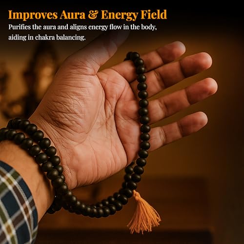 Image of ZAICUS Karungali Malai Original | Karungali Mala 108 Beads Black Ebony Wood