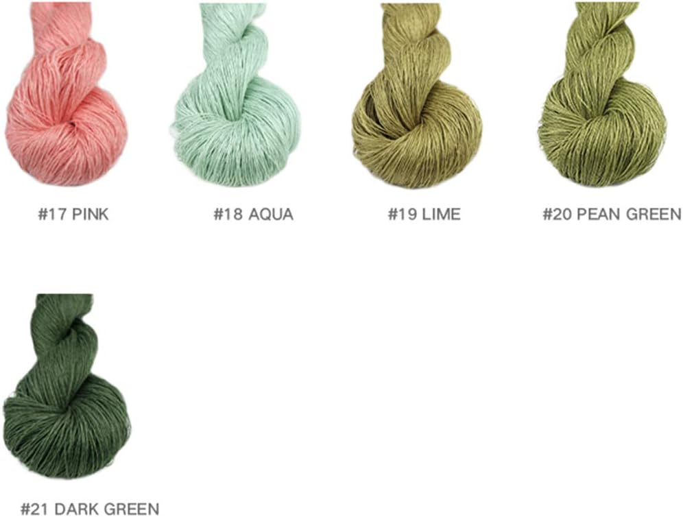 Lotus Yarns Wholesale 100% Natural Linen Lace Weight Hand Knitting Crochet Yarn 5X50g/Hank for Summer Fashion Garments Baby Clothes Soft and Cool (#14)