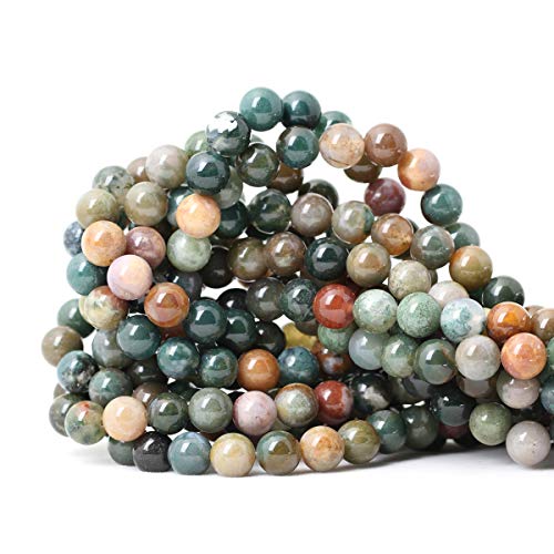 CHEAVIAN 45PCS 8mm Natural Indian Agate Gemstone...