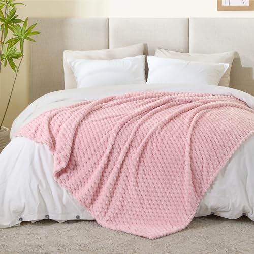 Image of BEDELITE Pink Twin Blanket for Couch, Soft Cozy Gifts for Women, 60 * 80
