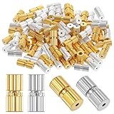 100 Pcs Barrel Screw Clasps Jewelry End Tip Caps Brass Barrel Tube Fastener Cord End Caps Waist Beads Craft Supplies for Christmas DIY Bead Necklace Bracelet Earring Jewelry Making