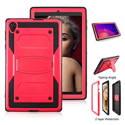 Mignova For Alcatel Joy Tab 2 8 Inch 2020 Case Model 9032Z Come With Hd Tempered Glass Screen Protector For Tcl Tab Model 9048S Tablet Case Built In Stand Shockproof Hard Back Shell Case (Red+1 Pcs) #TOP5