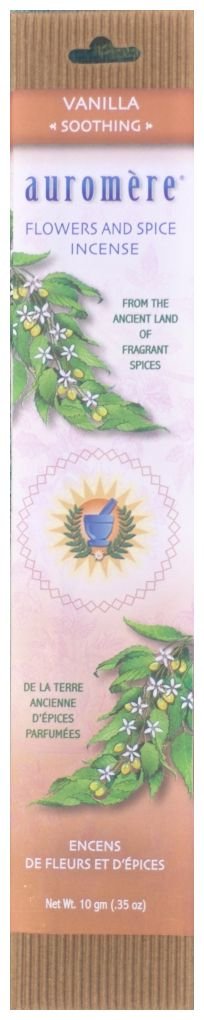 Auromere Flowers & Spice Incense, Vanilla (Soothing)