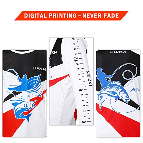 Andoer Camisa de pesca de manga comprida UPF 50+ Proteção solar Roupa de pesca de secagem rápida res