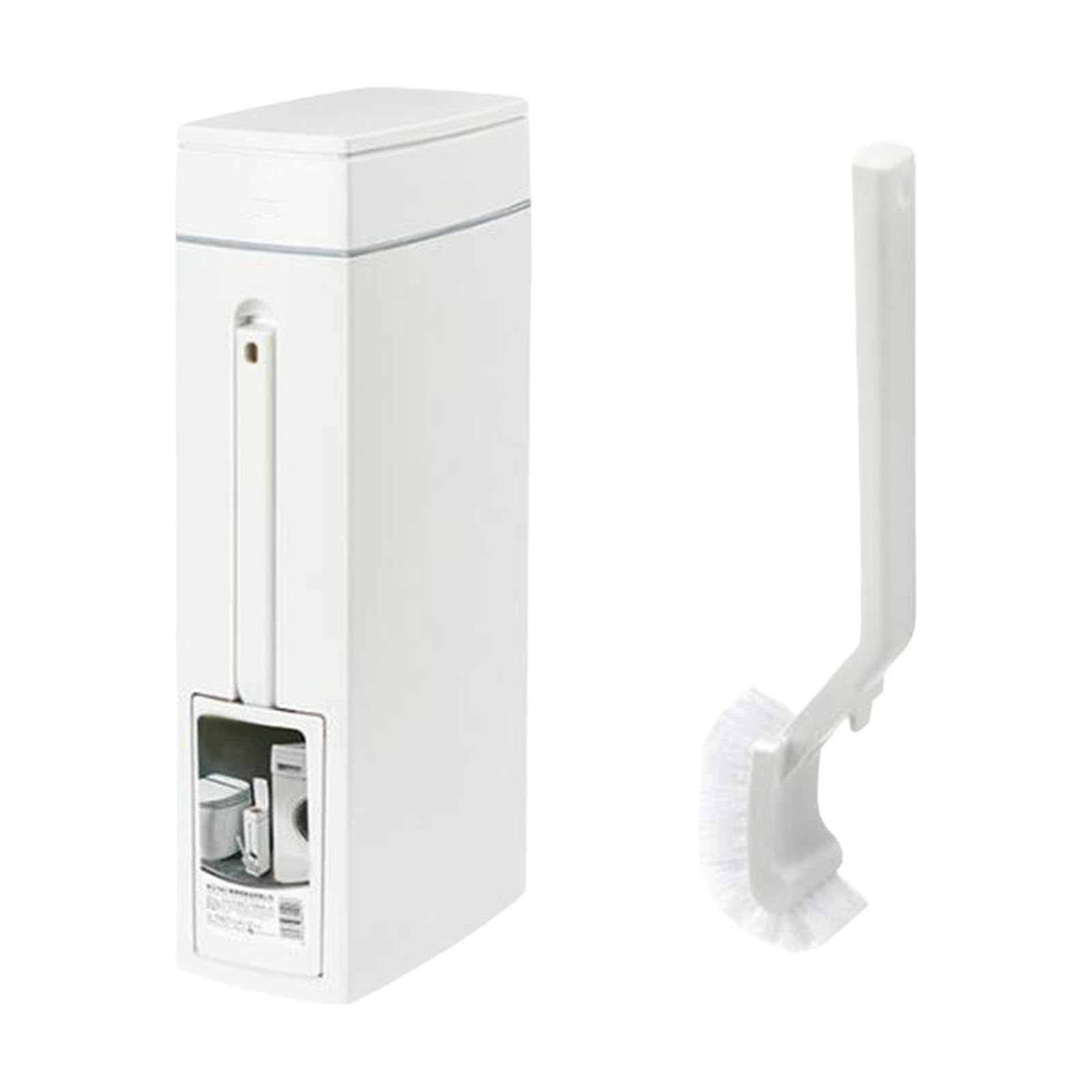 Poubelle de salle de bain avec porte-brosse WC blanche compacte