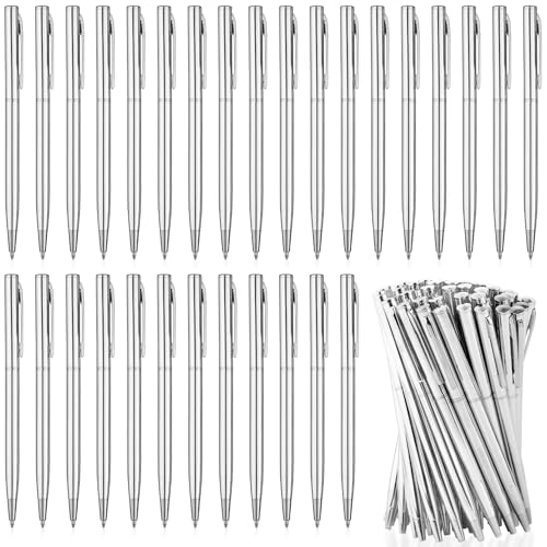 Stylos en métal argenté au design fin pour une écriture élégante et fluide