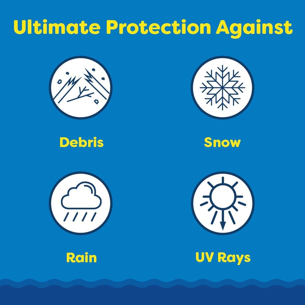 In The Swim Blue 14' x 28' Rectangle Inground Winter Cover - Economy - 8 Year - 7 x 7 Scrim