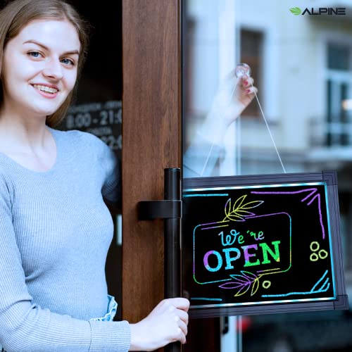 Alpine Industries Led Illuminated Hanging Message Writing Board (12" X 16") Great For Restaurants, Cafeterias, Schools And Stores, Flashing Led And Florescent Colors #TOP1