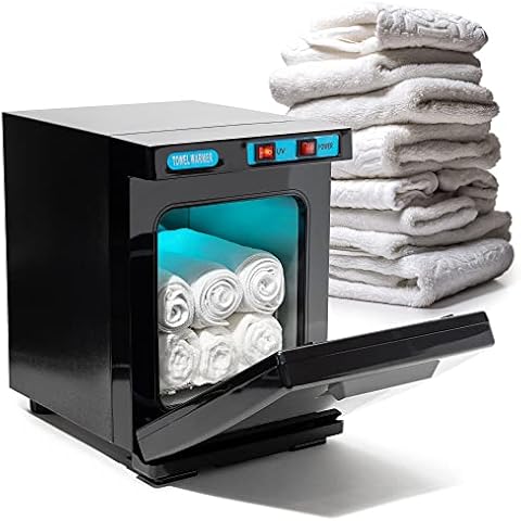West Ivory 5L Mini 2 in 1 Hot Towel Warmer and UV Treated Hygienic Cabinet - Aluminum Interior - Heater Equipment for Facial Spa Salon Esthetician Barber Beauty Massage Home Use – Black Cover