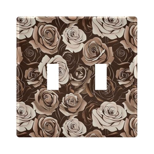 UMIRIKO Rose Flower Light Switch Cover Plate Covers Decorative Double Toggle Home Decor 202a8812