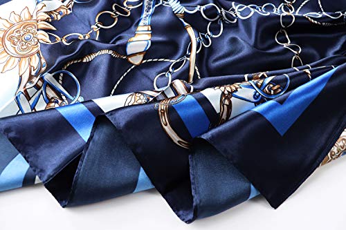 Image of Women's 35 inch Satin Square Silk Like Hair Scarves and Wraps Headscarf for Sleeping | Silk Feel Neckerchief, Hair Scarf, Fashion Bandana, Headscarf, Headband, Hair Wrap Sleeping, Daily Fashion Styling