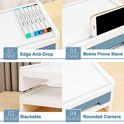 ERULIAF Computer Monitor Plastic Stand Riser Storage Drawer De | Shop ...