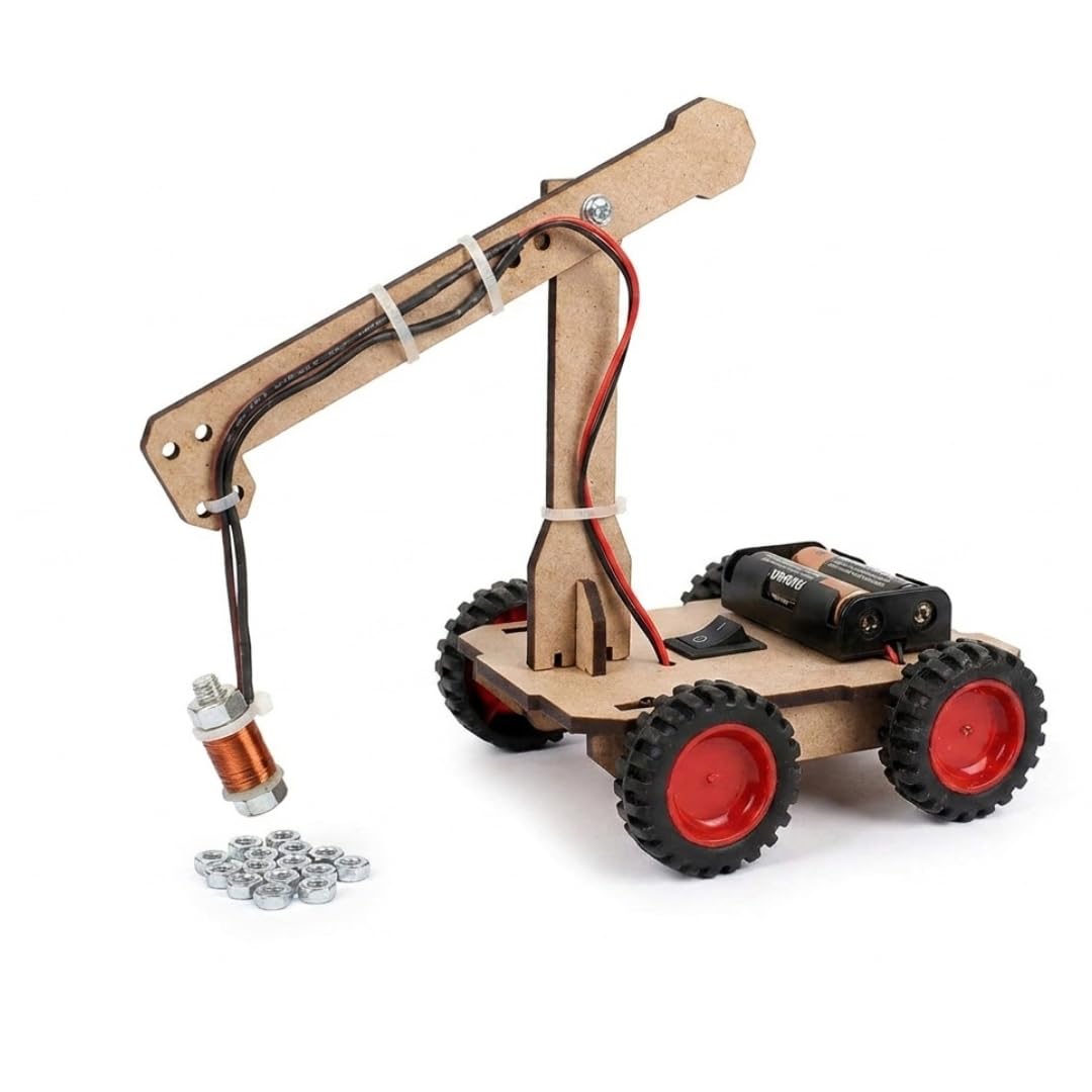 DIY Electromagnetic Crane Science Project Working Model STEM Learning Kit | Electromagnet Physics Experiment | Educational DIY Activity for School, Science Fair & Students-image-31