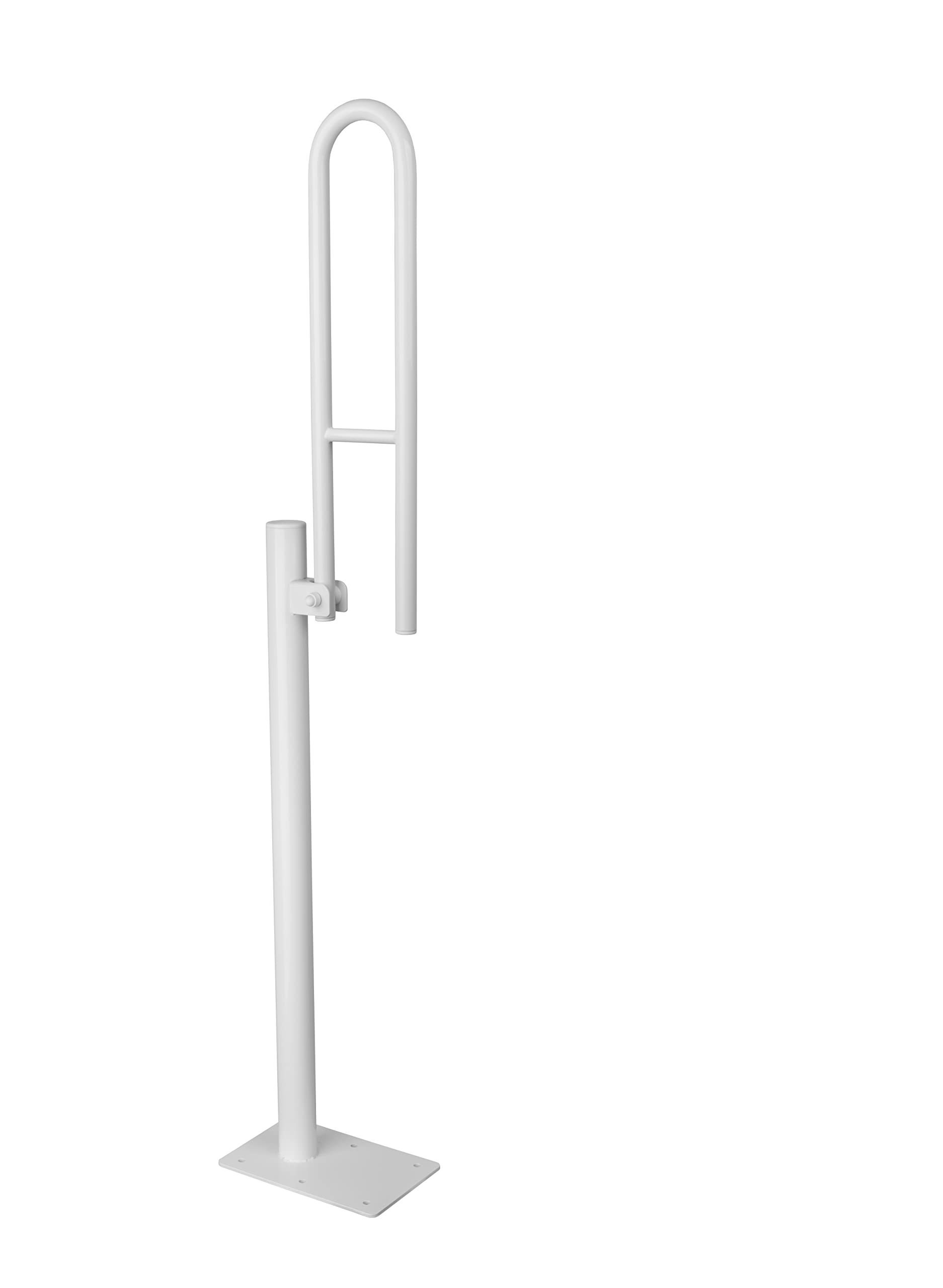 Składany uchwyt do montażu w podłodze 60 / 80 cm uchwyt podporowy uchwyt podporowy biały czarny (60 cm, czarny)