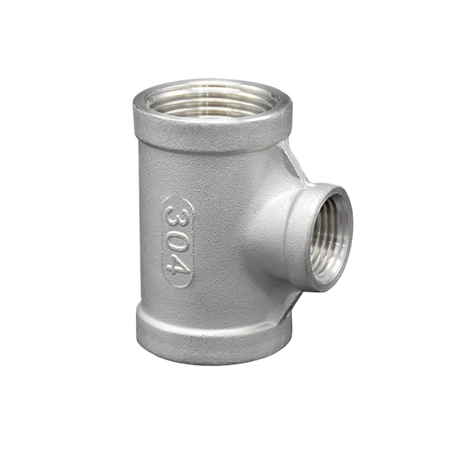 1/8 "1/4" 3/8 "1/2" 3/4 "1" 1-1/4 "1-1/2" NPT Hilo Femenino 3 vías 304 Adaptador de Montaje de tubería de Acero Inoxidable Conector Reductor en T(1-1l2 to 1)