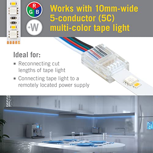 Image of Armacost Lighting 5-Pin RGB+W Multicolor Wire to Tape Connector - 6 Pack