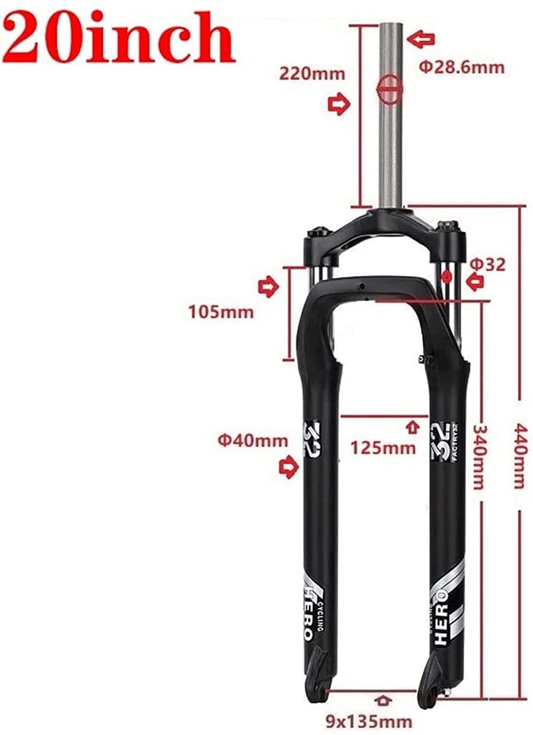 Amazon.co.jp: 20 / 26インチバイクファットフォーク、4.0 