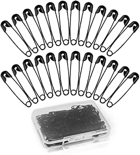 Redamancy Safety Pins, 120 Pieces Small Safety Pins, 19 mm Black Safety Pins, Mini Black Safety Pins for Clothes, Crafts Arts Clothing, Sewing Art Craft Size Tiny Tag Dress Pin, with Storagebox
