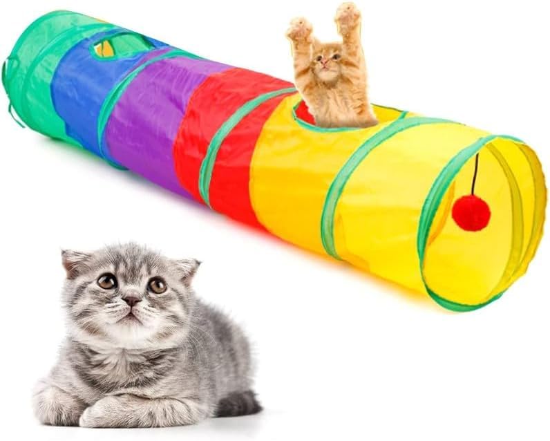 Brinquedo Interativo Para Gatos Pets Túnel Labirinto Colorido