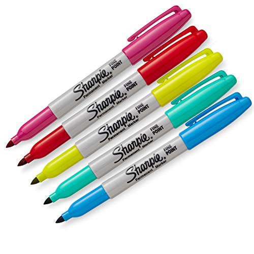 Image of Sharpie Color Burst Permanent Markers, Fine Point, Assorted, 5-Pack (1948352)