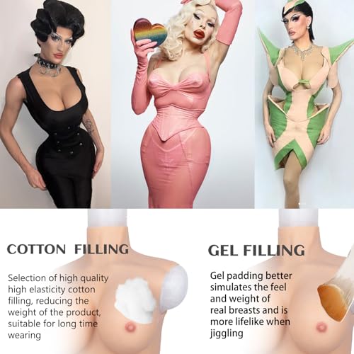 Silicone Breastplate Breast Forms Breast Plate Fake Breast C-H Cup For Drag Queen Transgender Crossdressers4