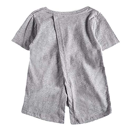 Blusa Manga Curta Pom Pom, Tip Top, Toddler Menina, Cinza Mescla, 1T